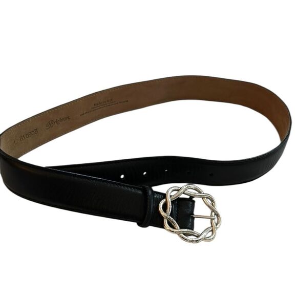 Brighton Black and Silver Leather Belt - Picture 1 of 9